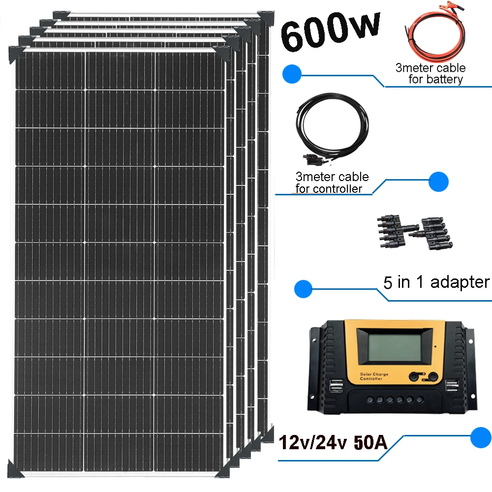 12V 600W solar kit
