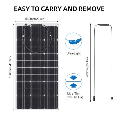 XINPUGUANG 100w 200w 12v portable flexible solar panel 18V 100W - 1000W plate CELLS Monocrystalline silicon Panel Solar kit - Image 4