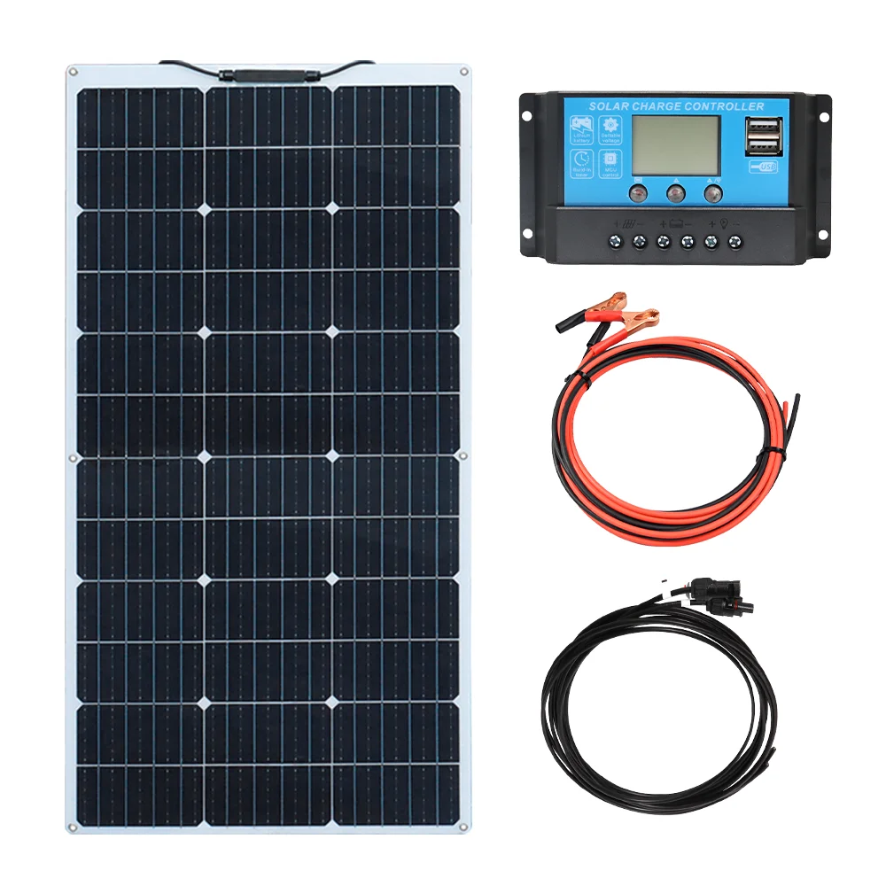 XINPUGUANG 100w 200w 12v portable flexible solar panel 18V 100W - 1000W plate CELLS Monocrystalline silicon Panel Solar kit