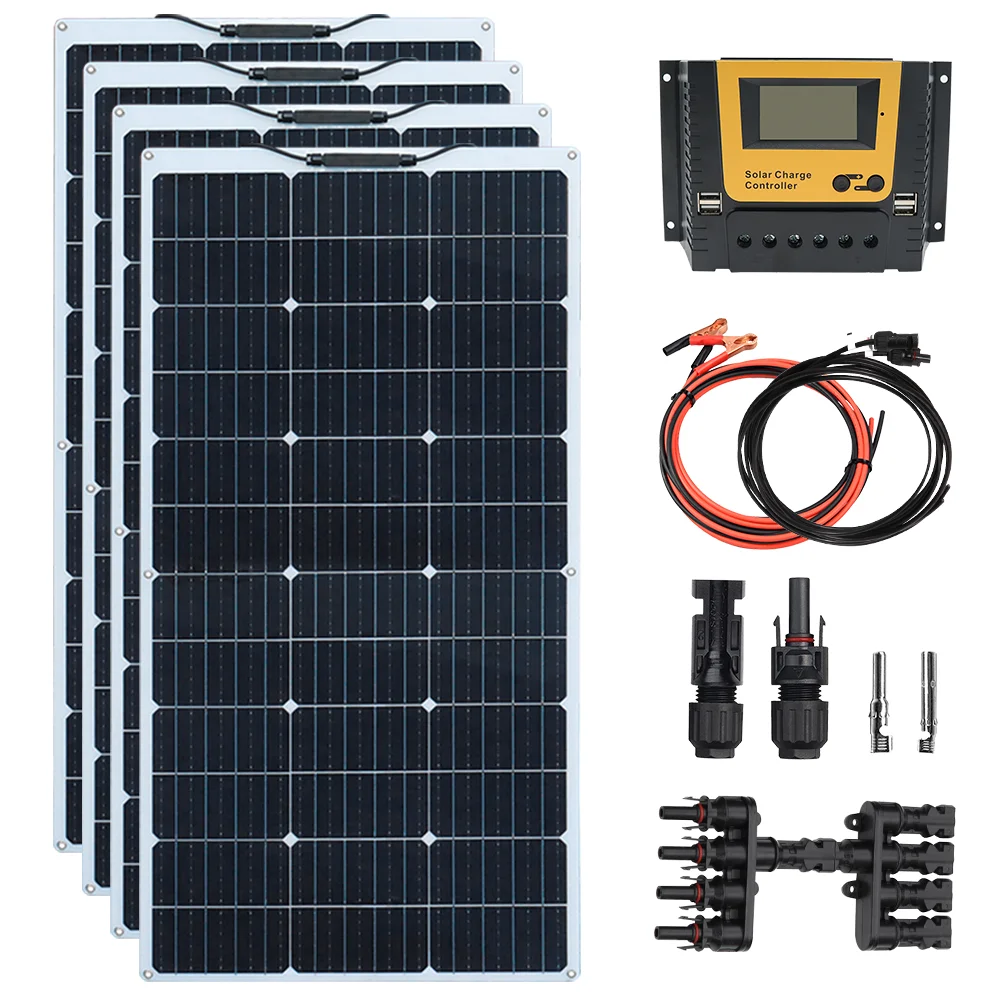 XINPUGUANG 100w 200w 12v portable flexible solar panel 18V 100W - 1000W plate CELLS Monocrystalline silicon Panel Solar kit