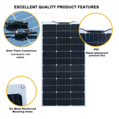 XINPUGUANG 100w 200w 12v portable flexible solar panel 18V 100W - 1000W plate CELLS Monocrystalline silicon Panel Solar kit - Image 3