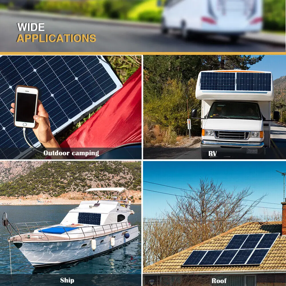 XINPUGUANG 100w 200w 12v portable flexible solar panel 18V 100W - 1000W plate CELLS Monocrystalline silicon Panel Solar kit
