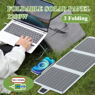 Foldable Solar Panel 1200W  Lightweight & Portable for Outdoor Emergency Power USB Output Compatible with Camping/Fishing/RV - Image 3