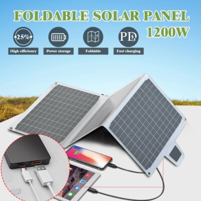 Foldable Solar Panel 1200W  Lightweight & Portable for Outdoor Emergency Power USB Output Compatible with Camping/Fishing/RV - Image 2