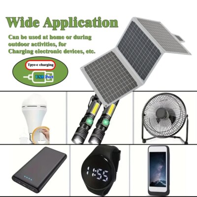 Foldable Solar Panel 1200W  Lightweight & Portable for Outdoor Emergency Power USB Output Compatible with Camping/Fishing/RV - Image 4