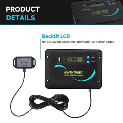Renogy 400 Watts 12 Volts Monocrystalline Solar RV Kit Off-Grid Kit with Adventurer 30A PWM LCD Charge Controller - Image 4
