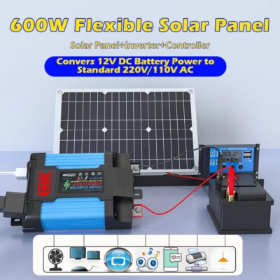 High-Performance 6000W Solar Panel Kit - Includes 12V 30A Controller & 110V/220V Inverter for Home/Camping - Image 6