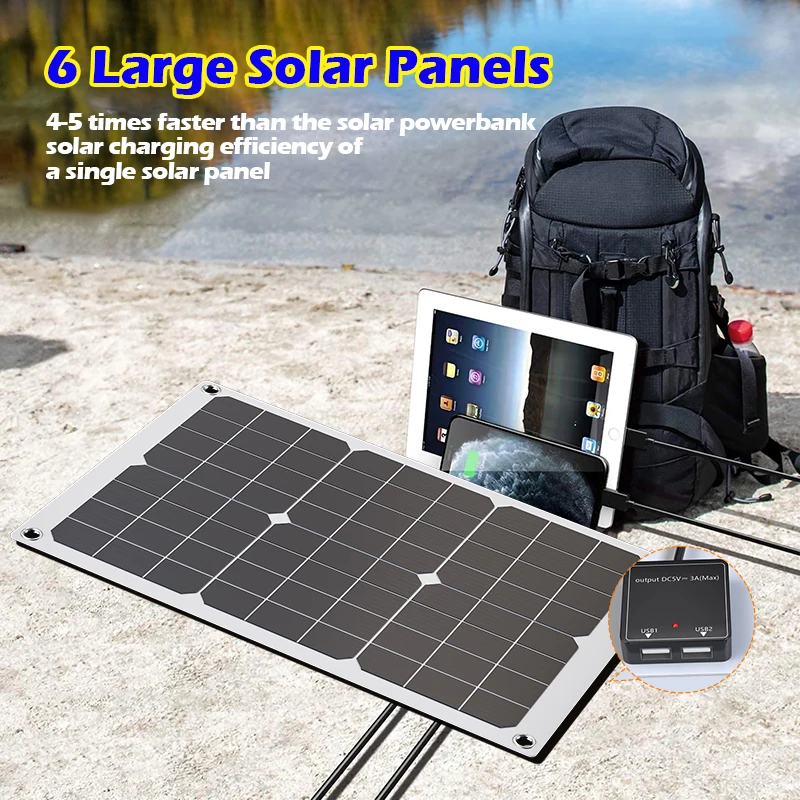 High-Performance 6000W Solar Panel Kit - Includes 12V 30A Controller & 110V/220V Inverter for Home/Camping