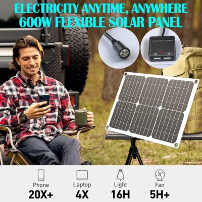 High-Performance 6000W Solar Panel Kit - Includes 12V 30A Controller & 110V/220V Inverter for Home/Camping - Image 3
