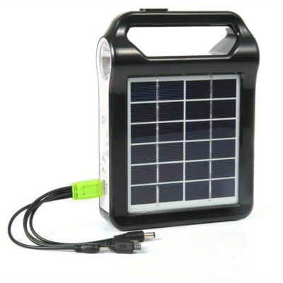 1PC portable 6V rechargeable, solar panel energy storage and generation system, USB charger with LED lighting, solar system kit - Image 4