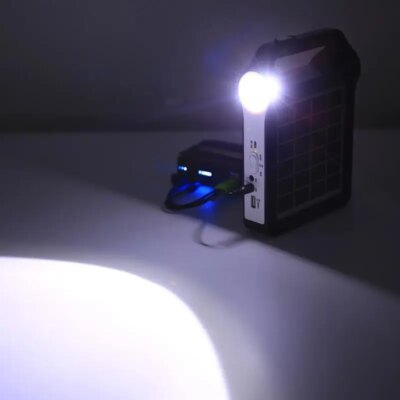 1PC portable 6V rechargeable, solar panel energy storage and generation system, USB charger with LED lighting, solar system kit - Image 5