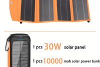 1*30W Foldable Solar Panel with 1*10000mAh Solar Power Bank,15W Dual Output Port,Suitable for outdoor travel camping/hiking