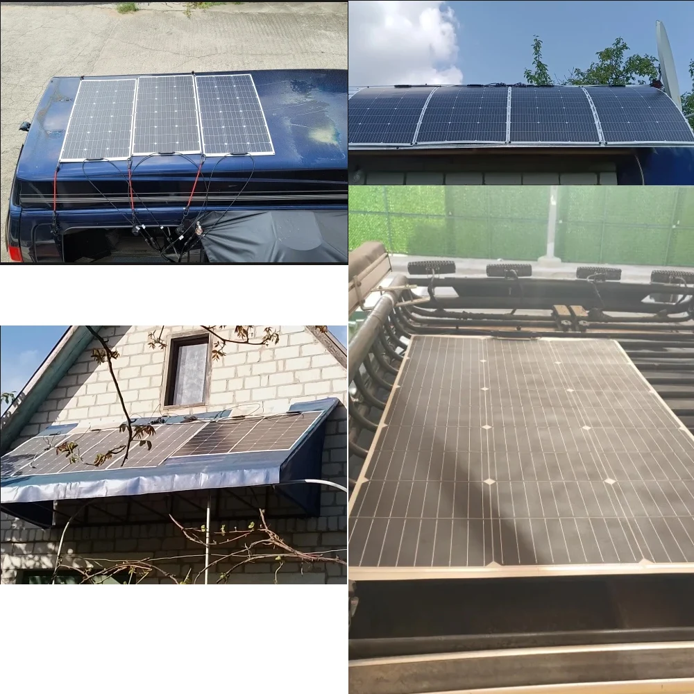 1000W Flexible Solar Panel 10 * 100W 24V/12V Monocrystalline Bendable -Semi-Flexible Solar Panels Charger Off-Grid for RV Boat 1000W Flexible Solar Panel 10 * 100W 24V/12V Monocrystalline Bendable -Semi-Flexible Solar Panels Charger Off-Grid for RV Boat