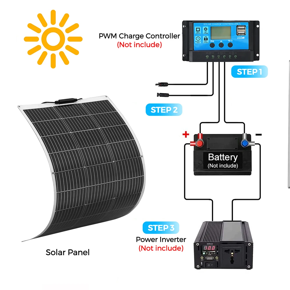 1000W Flexible Solar Panel 10 * 100W 24V/12V Monocrystalline Bendable -Semi-Flexible Solar Panels Charger Off-Grid for RV Boat 1000W Flexible Solar Panel 10 * 100W 24V/12V Monocrystalline Bendable -Semi-Flexible Solar Panels Charger Off-Grid for RV Boat