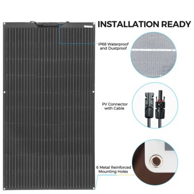 1000W Flexible Solar Panel 10 * 100W 24V/12V Monocrystalline Bendable -Semi-Flexible Solar Panels Charger Off-Grid for RV Boat - Image 3
