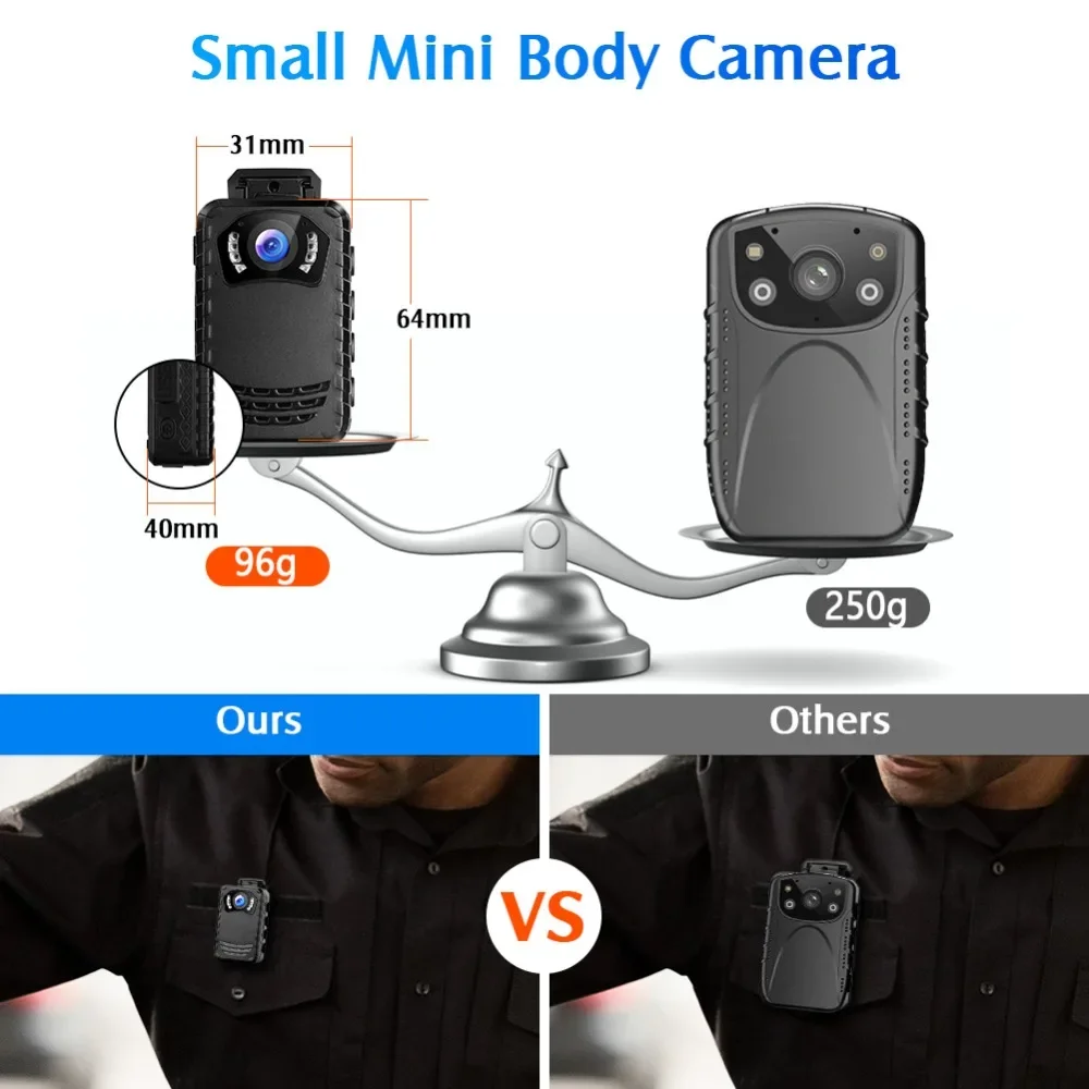 BOBLOV N9 Body camera IR Night Vision Body Mounted Camera DVR Video Recording Police camera Bodycam