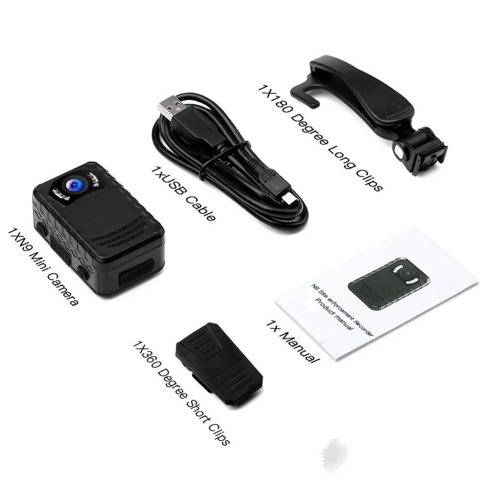 BOBLOV N9 Body camera IR Night Vision Body Mounted Camera DVR Video Recording Police camera Bodycam