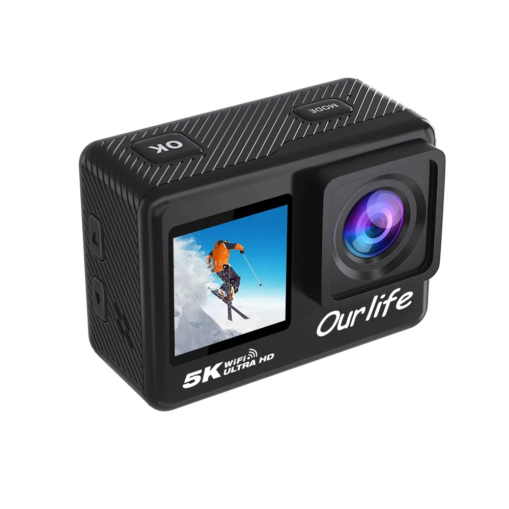 Action Camera 5K 4K60FPS EIS Wi-Fi Dual Screen 170D 2.0 Inch Touch Screen 30M Waterproof Sport Camera With Remote Control Action Camera 5K 4K60FPS EIS Wi-Fi Dual Screen 170D 2.0 Inch Touch Screen 30M Waterproof Sport Camera With Remote Control