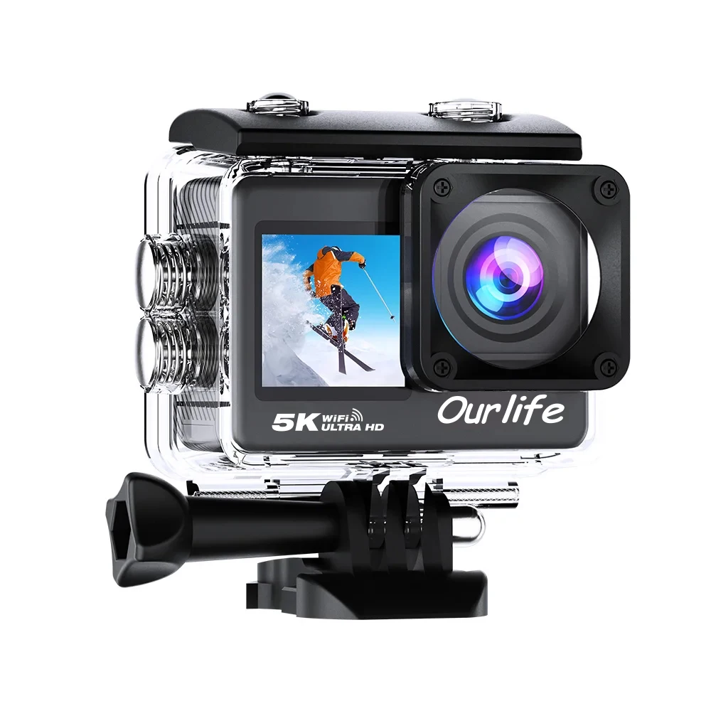 Action Camera 5K 4K60FPS EIS Wi-Fi Dual Screen 170D 2.0 Inch Touch Screen 30M Waterproof Sport Camera With Remote Control Action Camera 5K 4K60FPS EIS Wi-Fi Dual Screen 170D 2.0 Inch Touch Screen 30M Waterproof Sport Camera With Remote Control