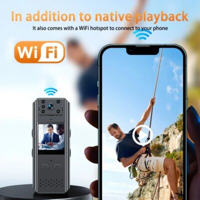 WIFI Mini Camera 4K HD Image Quality Chest Body Mounted Video Recorder Police IR Night Vision Anti-shake Sport Micro Camcorder - Image 2