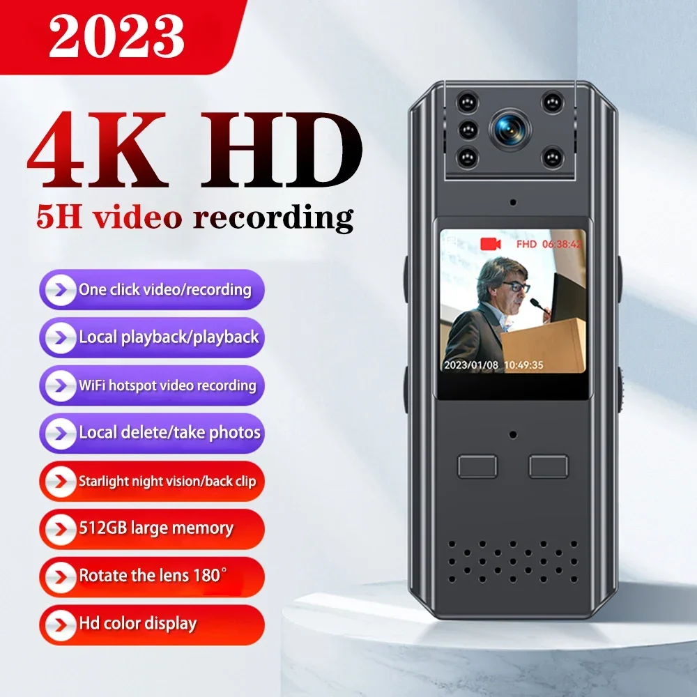 WIFI Mini Camera 4K HD Image Quality Chest Body Mounted Video Recorder Police IR Night Vision Anti-shake Sport Micro Camcorder