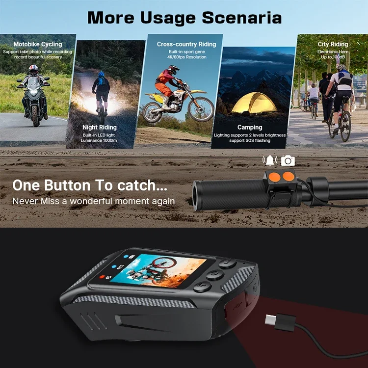 3 in 1 Multifunction Sport DV Dash Cam with Light Horn 4K Bike Helmet Action Camera HD Screen Motorcycle Bicycle Cycling Camera 3 in 1 Multifunction Sport DV Dash Cam with Light Horn 4K Bike Helmet Action Camera HD Screen Motorcycle Bicycle Cycling Camera