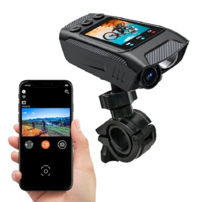 3 in 1 Multifunction Sport DV Dash Cam with Light Horn 4K Bike Helmet Action Camera HD Screen Motorcycle Bicycle Cycling Camera