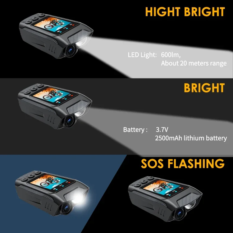 3 in 1 Multifunction Sport DV Dash Cam with Light Horn 4K Bike Helmet Action Camera HD Screen Motorcycle Bicycle Cycling Camera 3 in 1 Multifunction Sport DV Dash Cam with Light Horn 4K Bike Helmet Action Camera HD Screen Motorcycle Bicycle Cycling Camera