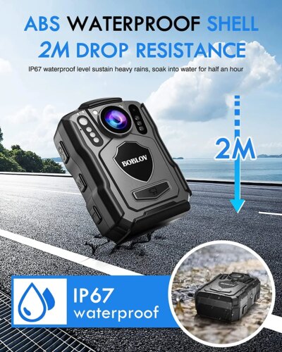 BOBLOV M5 1440P Body Camera 64GB Police Recorder 4200MAH Battery Bodycam Chest Camera IP67 Waterproof Mini Body Cam - Image 5
