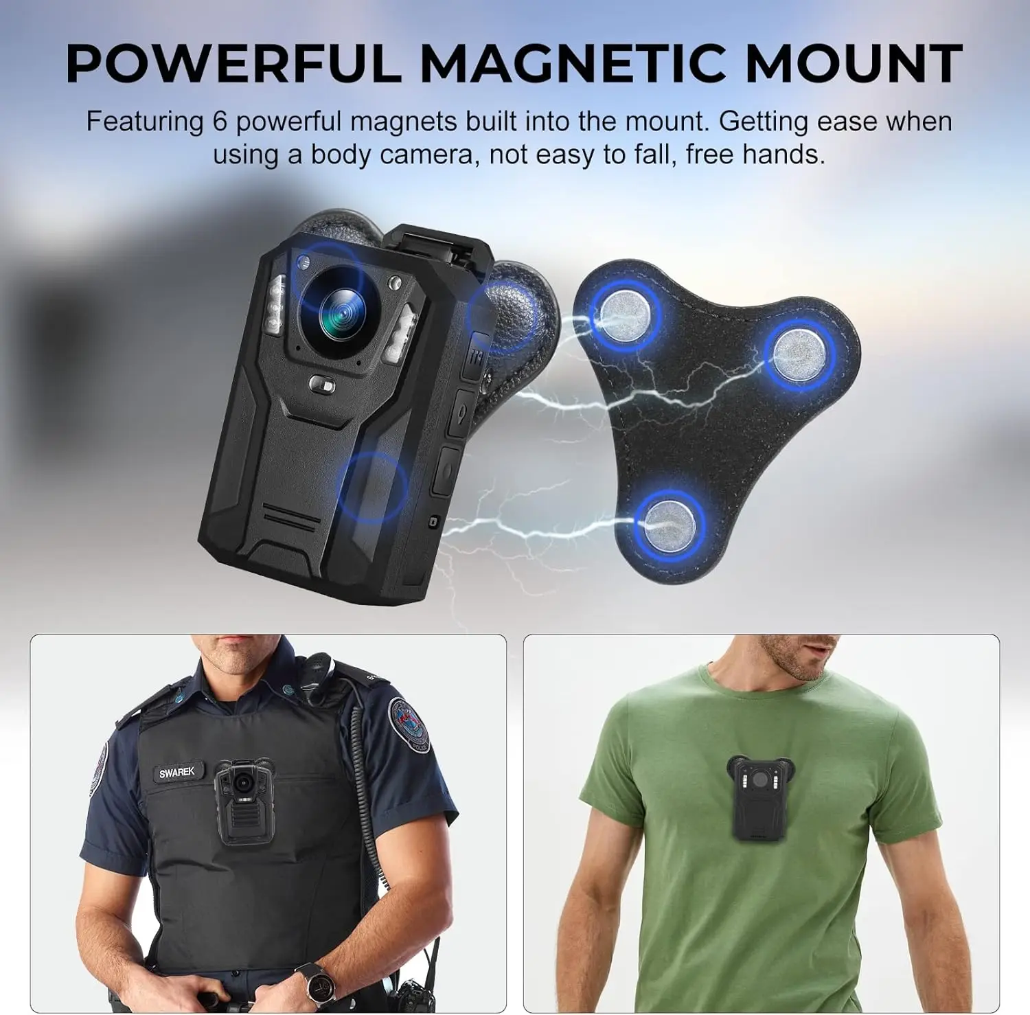 BOBLOV N9 Body camera IR Night Vision Body Mounted Camera DVR Video Recording Mini camera Bodycam Audio Camcorders Magnet Mount