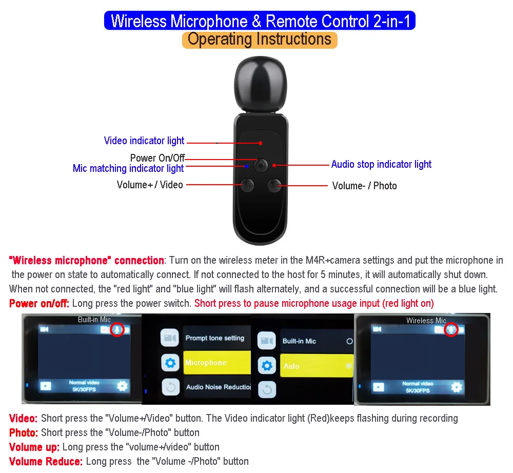 5K 4K60FPS Action Camera Dual IPS Touch LCD DVR EIS 170° 30M Waterproof 5X Zoom Sport Camera With Wireless Mic&Remote Control 5K 4K60FPS Action Camera Dual IPS Touch LCD DVR EIS 170° 30M Waterproof 5X Zoom Sport Camera With Wireless Mic&Remote Control