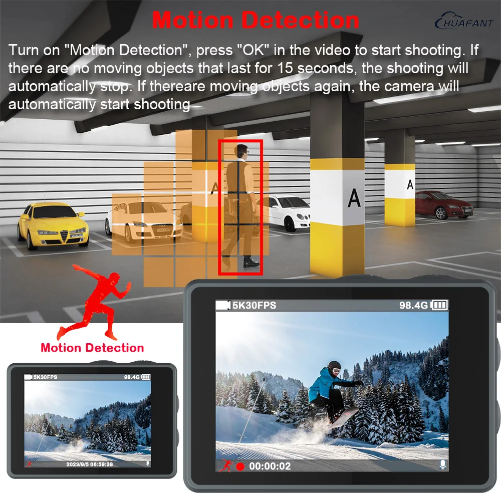 5K 4K60FPS Action Camera Dual IPS Touch LCD DVR EIS 170° 30M Waterproof 5X Zoom Sport Camera With Wireless Mic&Remote Control 5K 4K60FPS Action Camera Dual IPS Touch LCD DVR EIS 170° 30M Waterproof 5X Zoom Sport Camera With Wireless Mic&Remote Control