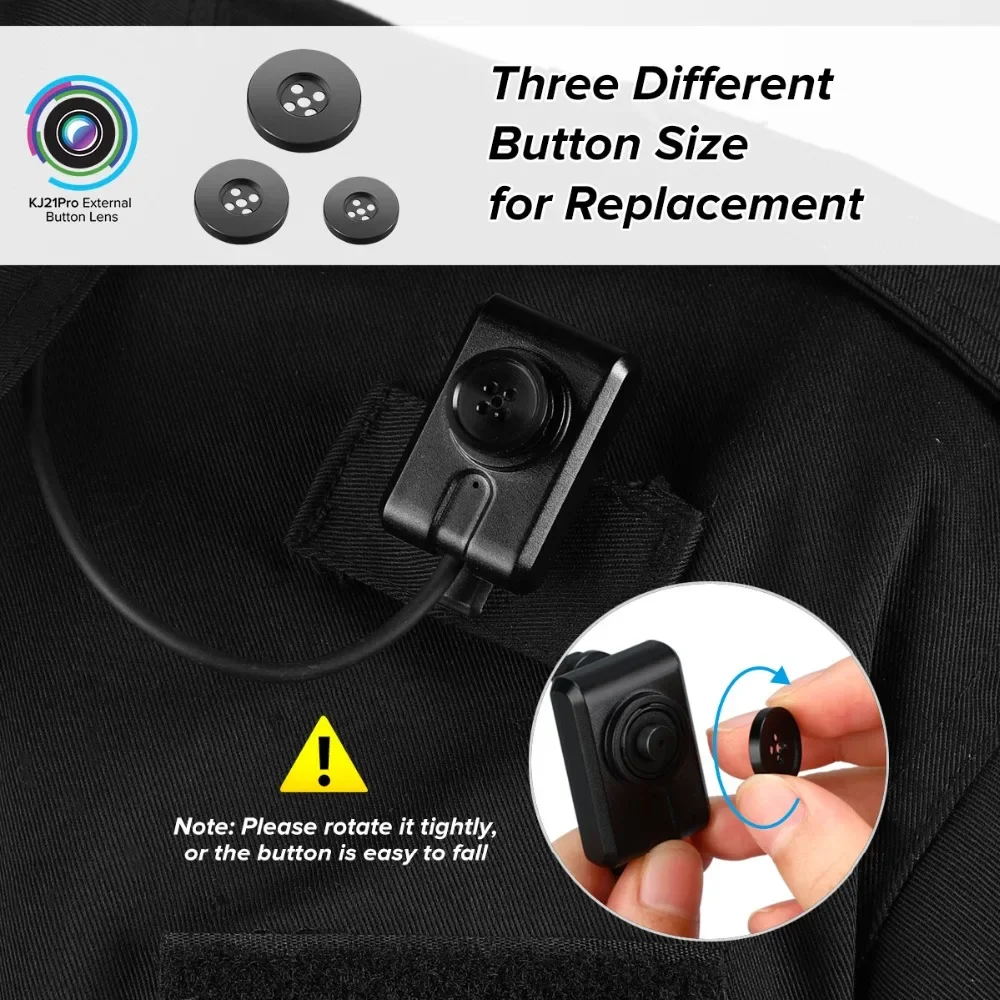 BOBLOV KJ21 Pro Body Cam 2.4G Remote Control Touch Screen HD1296P KJ21 Updated Body Camera Mini Camera Extra Lens BodyCam