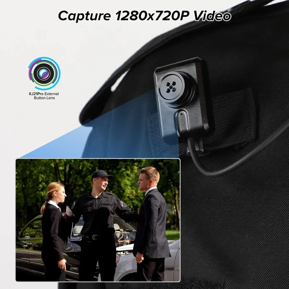 BOBLOV KJ21 Pro Body Cam 2.4G Remote Control Touch Screen HD1296P KJ21 Updated Body Camera Mini Camera Extra Lens BodyCam