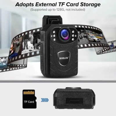 BOBLOV KJ21 Pro Body Cam 2.4G Remote Control Touch Screen HD1296P KJ21 Updated Body Camera Mini Camera Extra Lens BodyCam - Image 4