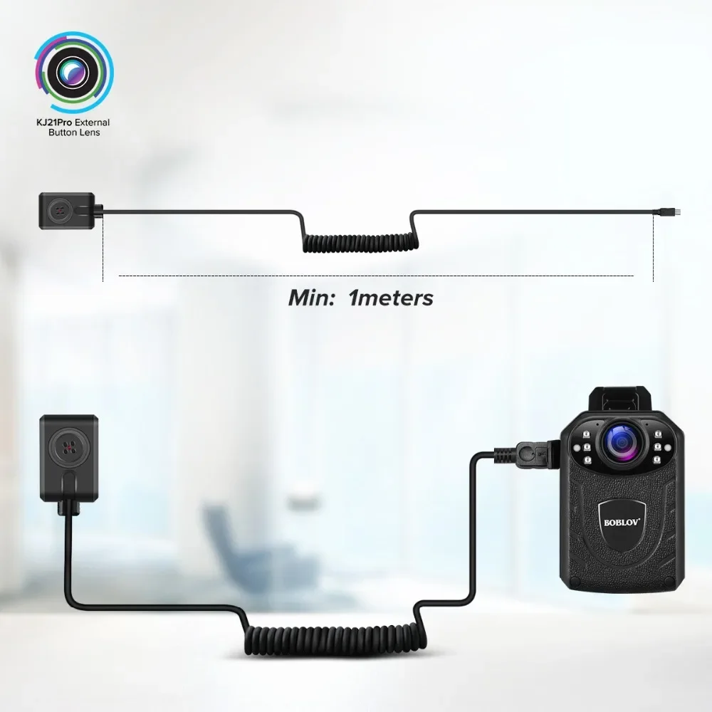 BOBLOV KJ21 Pro Body Cam 2.4G Remote Control Touch Screen HD1296P KJ21 Updated Body Camera Mini Camera Extra Lens BodyCam