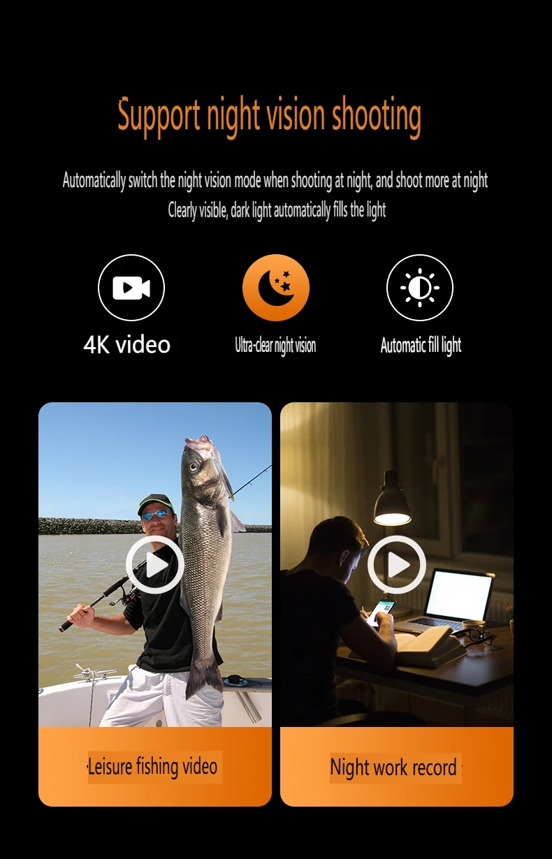 4K WiFi Action Camera，360 Degree Panoramic Thumb Sport Camera，Motorcycle Riding Stabilization Bodycam Wearable Video Camera