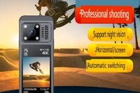 4K WiFi Action Camera，360 Degree Panoramic Thumb Sport Camera，Motorcycle Riding Stabilization Bodycam Wearable Video Camera