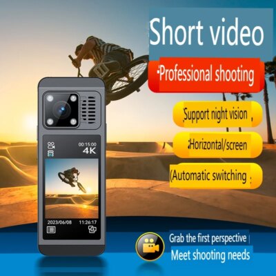 4K WiFi Action Camera，360 Degree Panoramic Thumb Sport Camera，Motorcycle Riding Stabilization Bodycam Wearable Video Camera