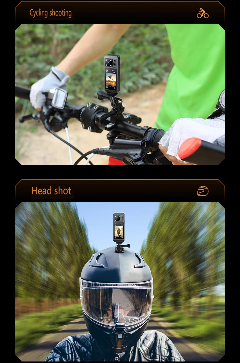 4K WiFi Action Camera，360 Degree Panoramic Thumb Sport Camera，Motorcycle Riding Stabilization Bodycam Wearable Video Camera