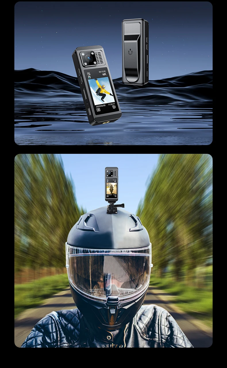 4K WiFi Action Camera，360 Degree Panoramic Thumb Sport Camera，Motorcycle Riding Stabilization Bodycam Wearable Video Camera