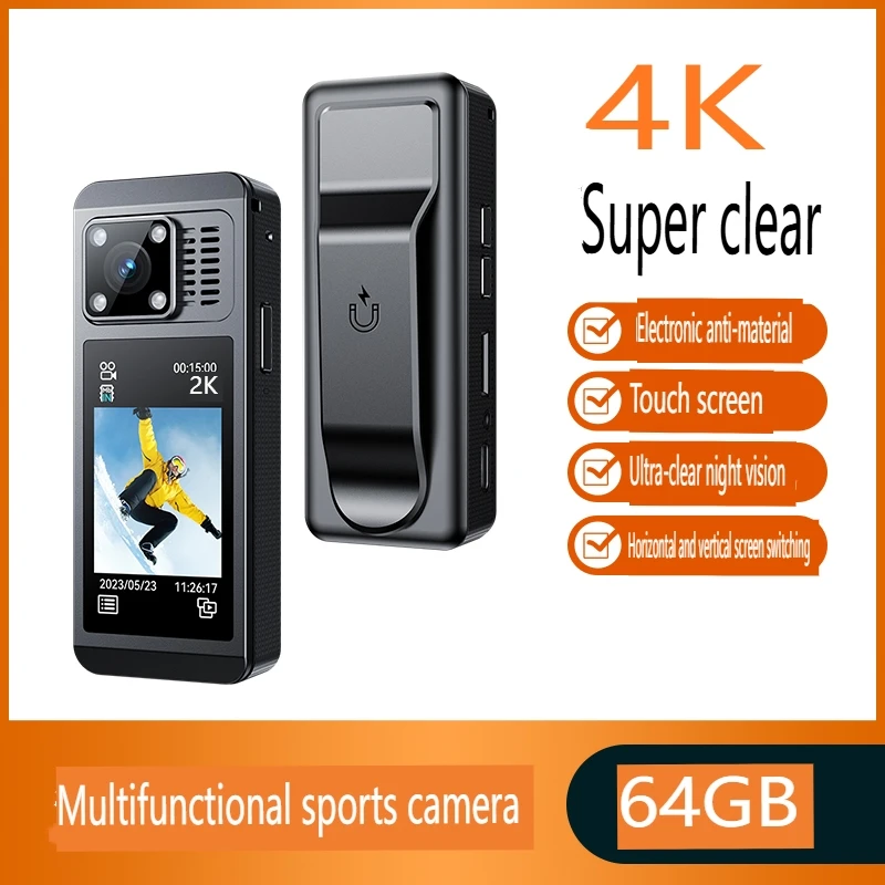4K WiFi Action Camera，360 Degree Panoramic Thumb Sport Camera，Motorcycle Riding Stabilization Bodycam Wearable Video Camera