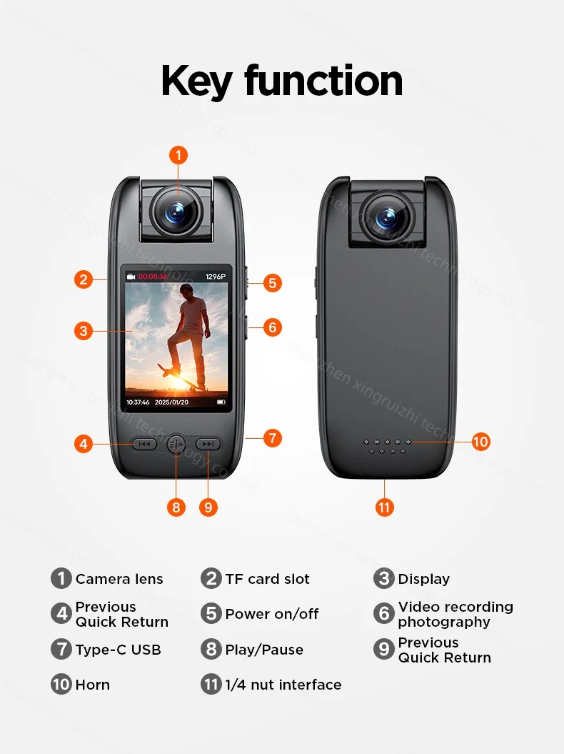 Ultra 1080P HD Mini Camera Portable Digital Video Recorder Police BodyCam Infrared Night Vision Small Sports DV Riding Camcorder
