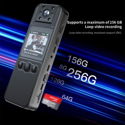NEW 1080P HD Mini Camera Portable Digital Video Recorder BodyCam 180 Rotating Infrared Night Vision Police Cam Small Camcorder - Image 6
