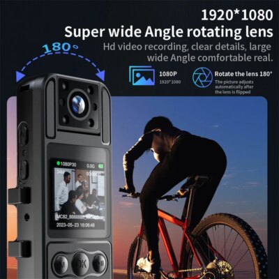 NEW 1080P HD Mini Camera Portable Digital Video Recorder BodyCam 180 Rotating Infrared Night Vision Police Cam Small Camcorder - Image 3