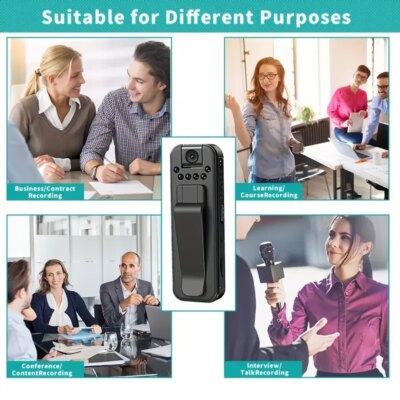 1080P Mini Camera and 32GB TFCard Portable Small Digital Video Recorder Police BodyCam Infrared Night Vision Miniature Camcorder - Image 3