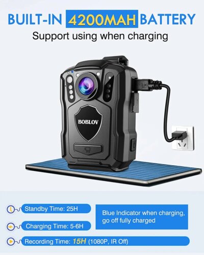 Updated BOBLOV M5 Police Body Cam GPS Recorder 1440P Body Mounted Cam 256GB Bodycam Night Vision IP67 Dashcam 4200mAh Battery - Image 2