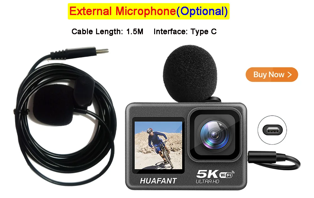 Action Camera G9SE 5K 4K60FPS 50MP 2.0 Touch LCD EIS Dual Screen Wi-Fi 170D Pre-Record DVR Waterproof 30M 5X Zoom Sports Camera