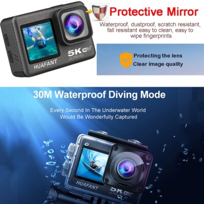 Action Camera G9SE 5K 4K60FPS 50MP 2.0 Touch LCD EIS Dual Screen Wi-Fi 170D Pre-Record DVR Waterproof 30M 5X Zoom Sports Camera - Image 6