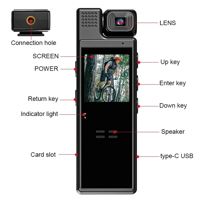 HD Mini Camera L9 1.3inch Screen 1080P Sports  Portable Digital Video Recorder BodyCam Infrared Night Vision Police Camcorder